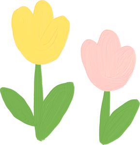 Handdrawn Painterly Cute Objects Tulip 2